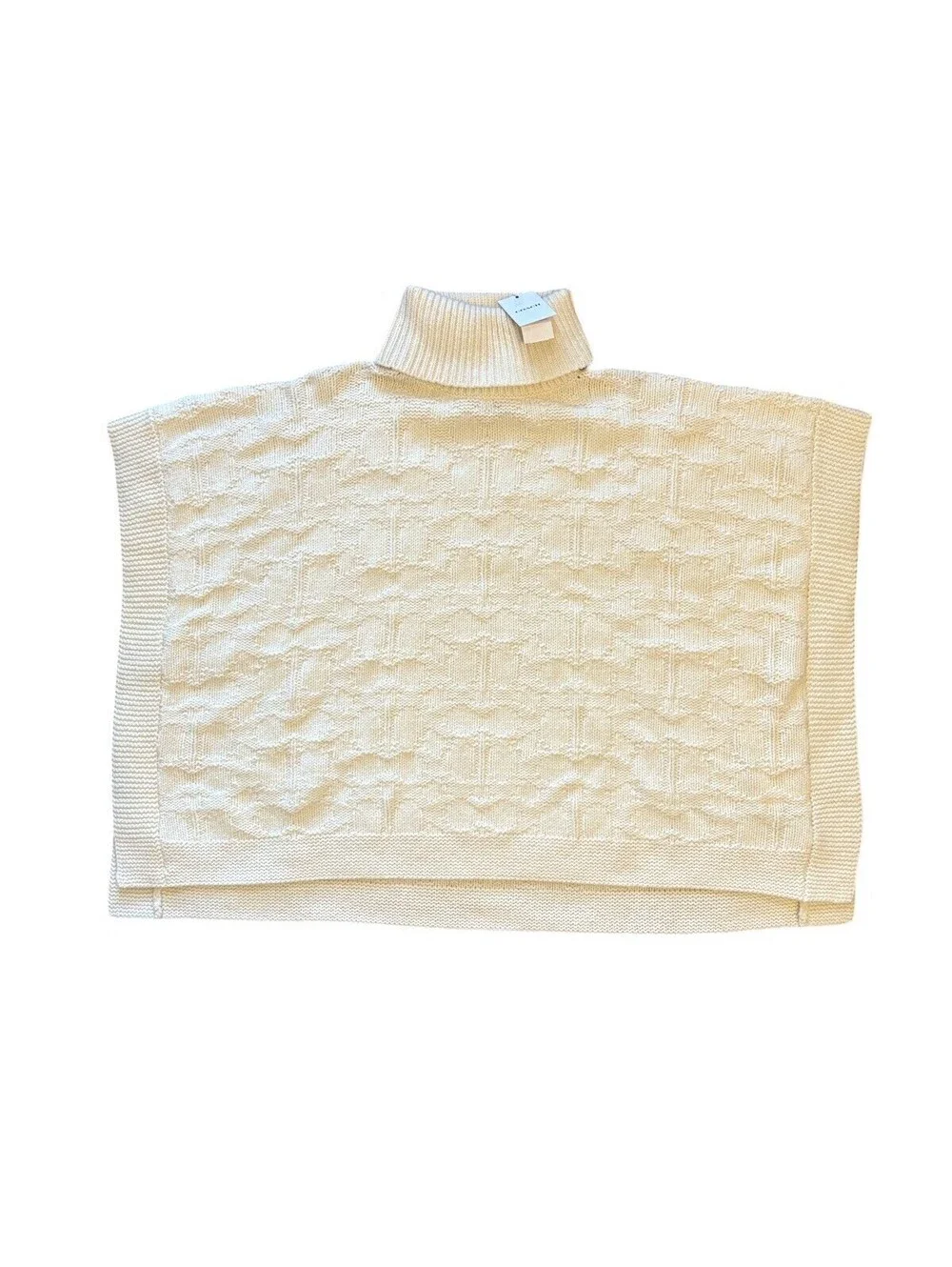 Coach Signature Rare Ivory Wool Blend Poncho Sweater Turtleneck Size XS/S $498